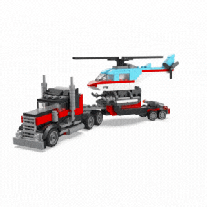 Camioneta-platforma cu elicopter, +7 ani, 31146, Lego Creator 3 in 1